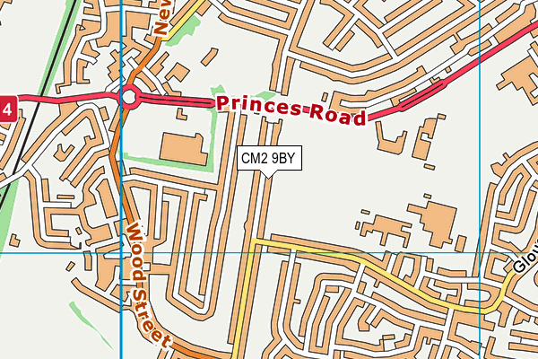 CM2 9BY map - OS VectorMap District (Ordnance Survey)