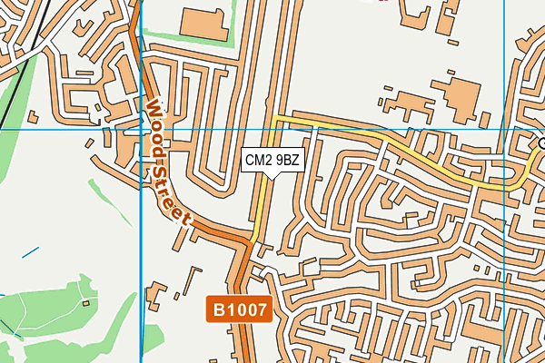 CM2 9BZ map - OS VectorMap District (Ordnance Survey)