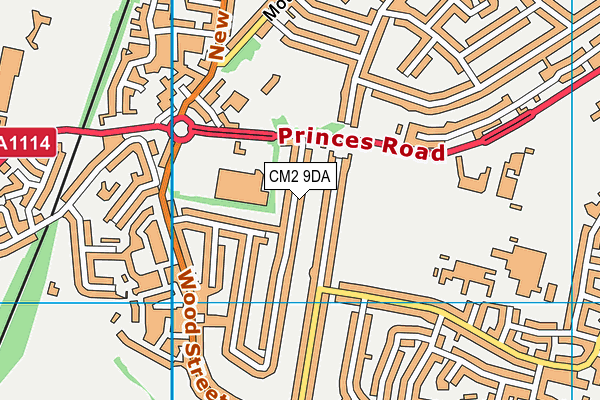 CM2 9DA map - OS VectorMap District (Ordnance Survey)