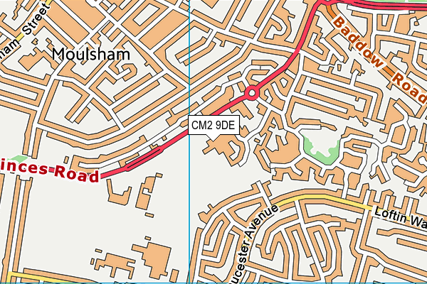 CM2 9DE map - OS VectorMap District (Ordnance Survey)