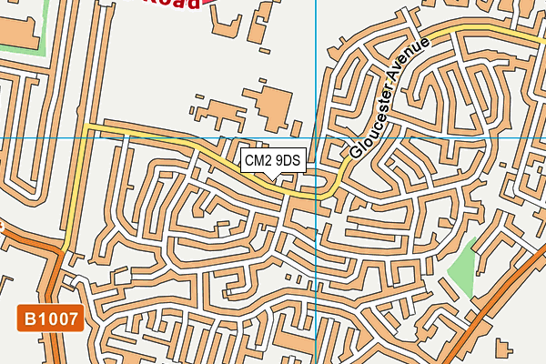 CM2 9DS map - OS VectorMap District (Ordnance Survey)