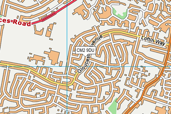 CM2 9DU map - OS VectorMap District (Ordnance Survey)