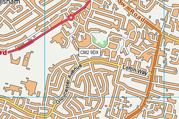 CM2 9DX map - OS VectorMap District (Ordnance Survey)