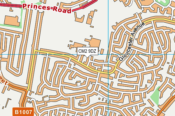 CM2 9DZ map - OS VectorMap District (Ordnance Survey)