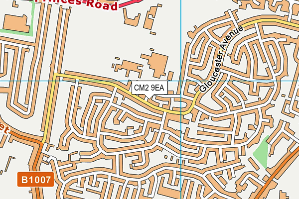 CM2 9EA map - OS VectorMap District (Ordnance Survey)