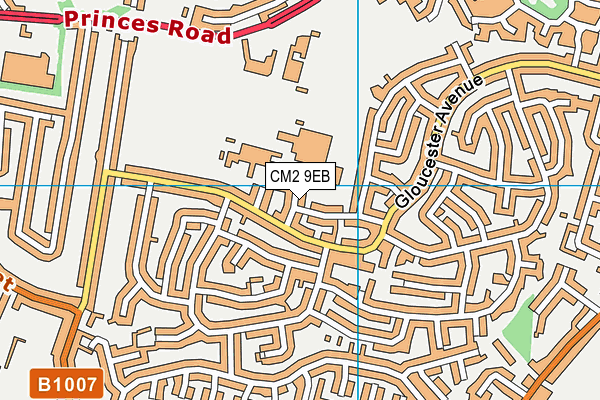 CM2 9EB map - OS VectorMap District (Ordnance Survey)