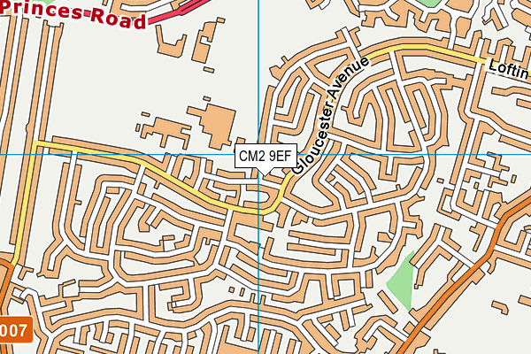 CM2 9EF map - OS VectorMap District (Ordnance Survey)