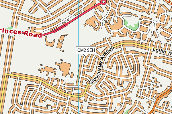 CM2 9EH map - OS VectorMap District (Ordnance Survey)