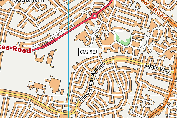 CM2 9EJ map - OS VectorMap District (Ordnance Survey)