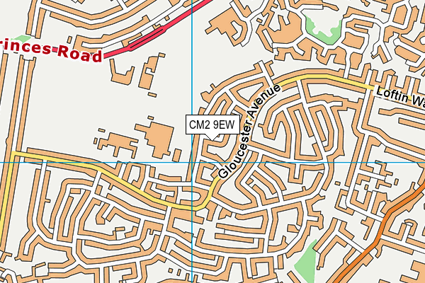 CM2 9EW map - OS VectorMap District (Ordnance Survey)