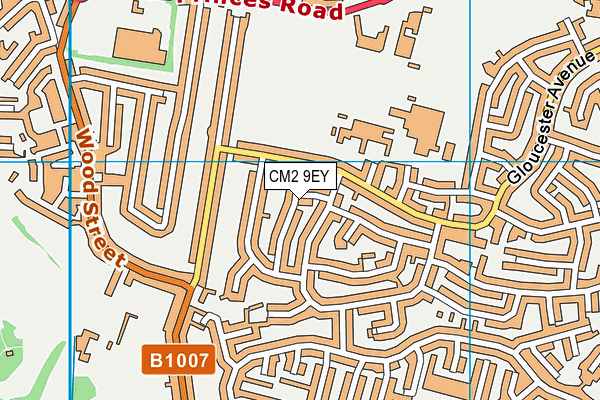 CM2 9EY map - OS VectorMap District (Ordnance Survey)