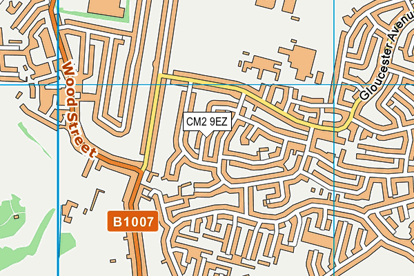CM2 9EZ map - OS VectorMap District (Ordnance Survey)