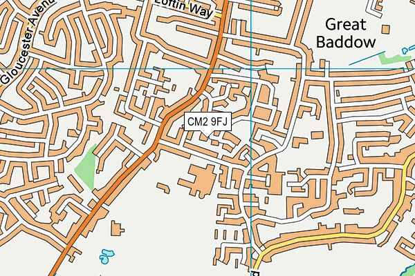CM2 9FJ map - OS VectorMap District (Ordnance Survey)
