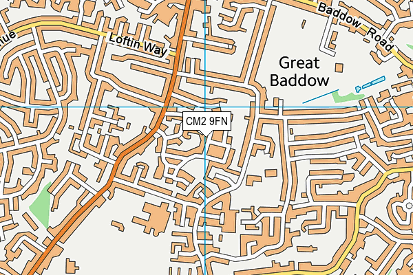 CM2 9FN map - OS VectorMap District (Ordnance Survey)