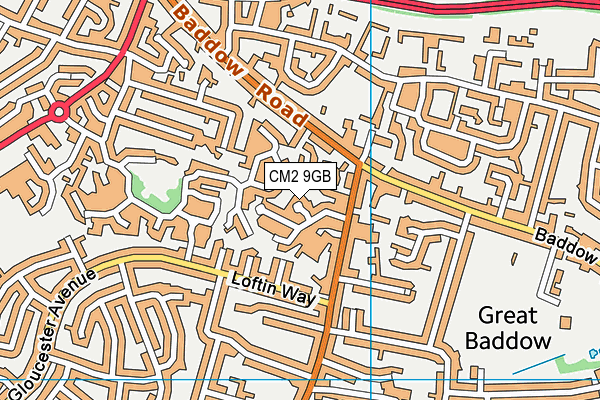 CM2 9GB map - OS VectorMap District (Ordnance Survey)