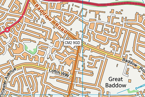 CM2 9GD map - OS VectorMap District (Ordnance Survey)