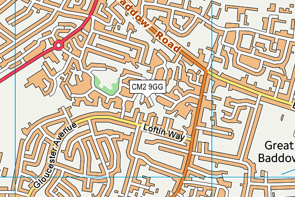 CM2 9GG map - OS VectorMap District (Ordnance Survey)