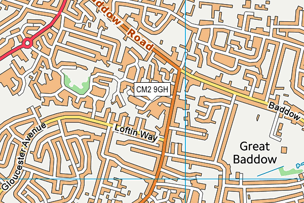 CM2 9GH map - OS VectorMap District (Ordnance Survey)