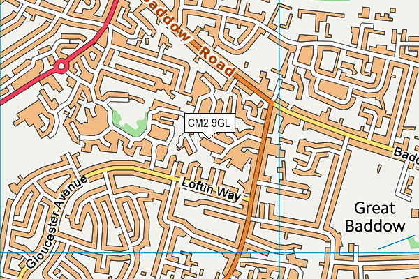 CM2 9GL map - OS VectorMap District (Ordnance Survey)