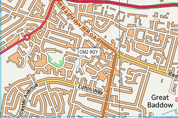 CM2 9GY map - OS VectorMap District (Ordnance Survey)