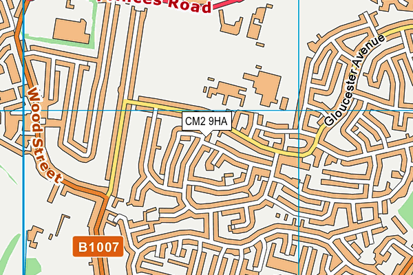 CM2 9HA map - OS VectorMap District (Ordnance Survey)