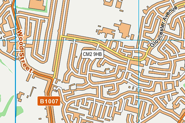 CM2 9HB map - OS VectorMap District (Ordnance Survey)