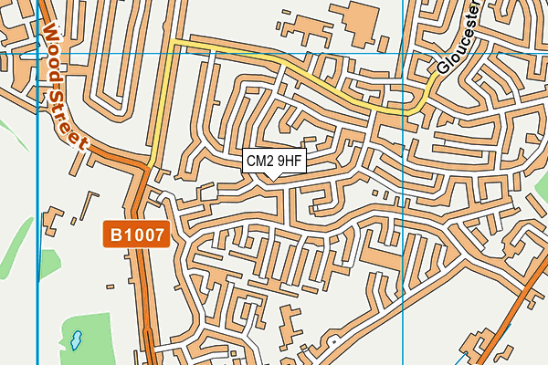 CM2 9HF map - OS VectorMap District (Ordnance Survey)