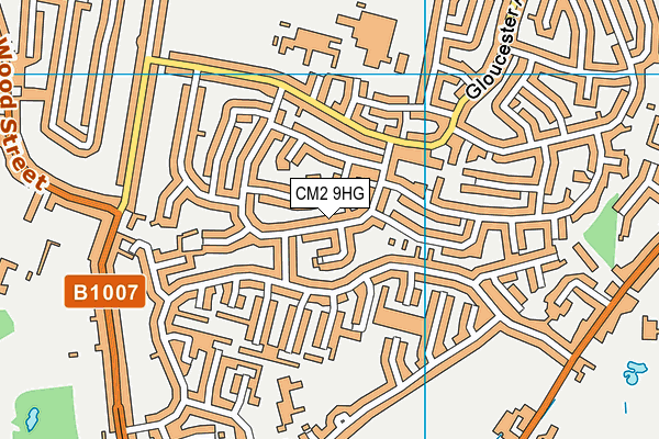 CM2 9HG map - OS VectorMap District (Ordnance Survey)