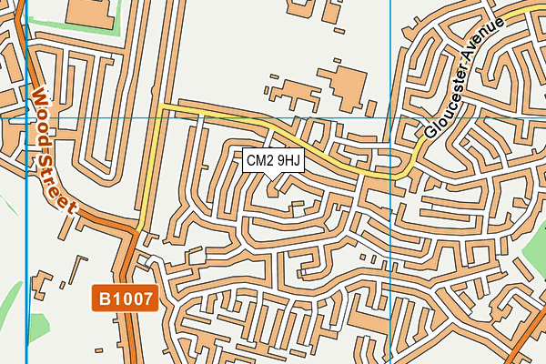 CM2 9HJ map - OS VectorMap District (Ordnance Survey)
