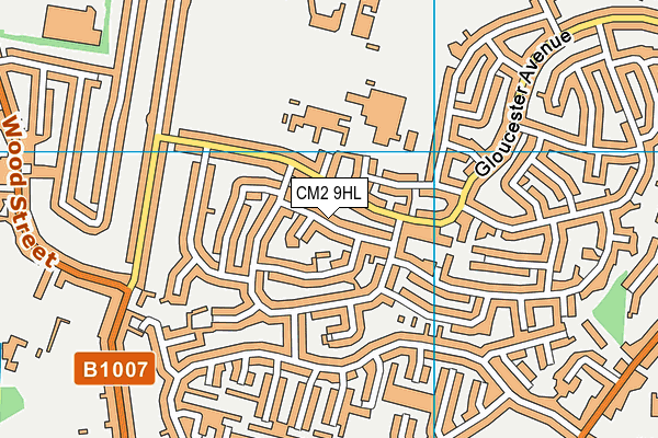 CM2 9HL map - OS VectorMap District (Ordnance Survey)