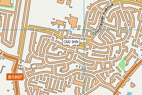 CM2 9HN map - OS VectorMap District (Ordnance Survey)