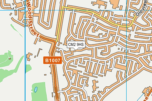 CM2 9HS map - OS VectorMap District (Ordnance Survey)