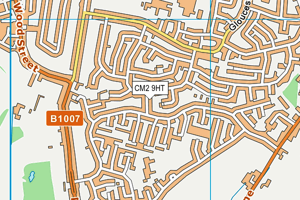 CM2 9HT map - OS VectorMap District (Ordnance Survey)