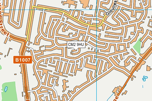 CM2 9HU map - OS VectorMap District (Ordnance Survey)