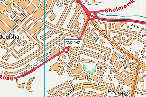 CM2 9HZ map - OS VectorMap District (Ordnance Survey)