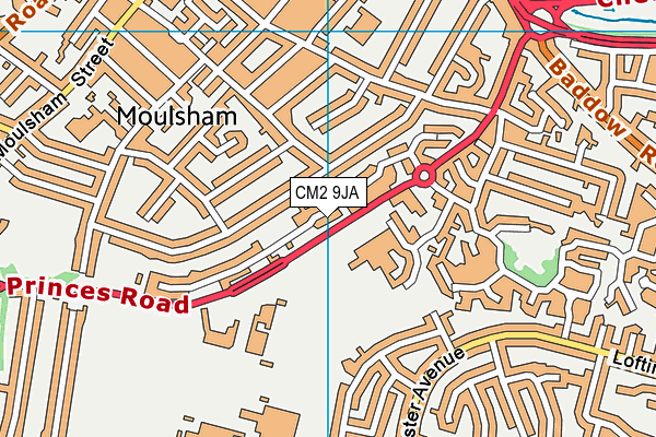 CM2 9JA map - OS VectorMap District (Ordnance Survey)