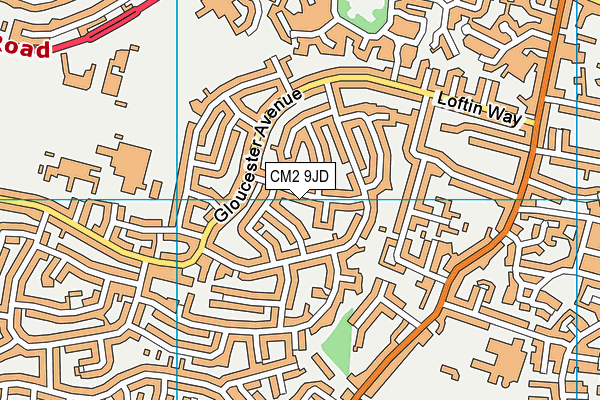 CM2 9JD map - OS VectorMap District (Ordnance Survey)