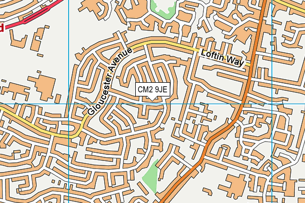 CM2 9JE map - OS VectorMap District (Ordnance Survey)