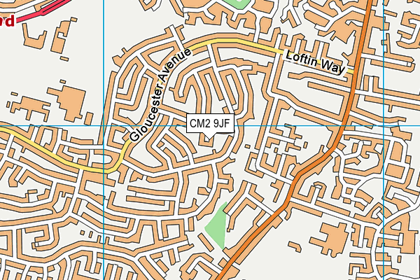 CM2 9JF map - OS VectorMap District (Ordnance Survey)