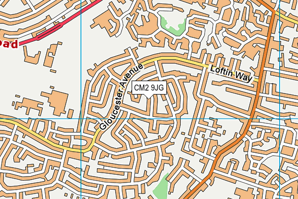 CM2 9JG map - OS VectorMap District (Ordnance Survey)