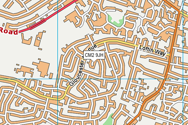 CM2 9JH map - OS VectorMap District (Ordnance Survey)
