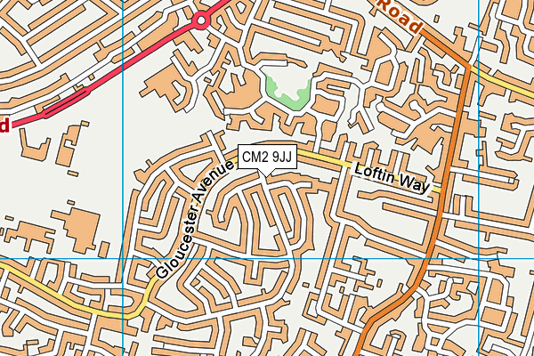 CM2 9JJ map - OS VectorMap District (Ordnance Survey)