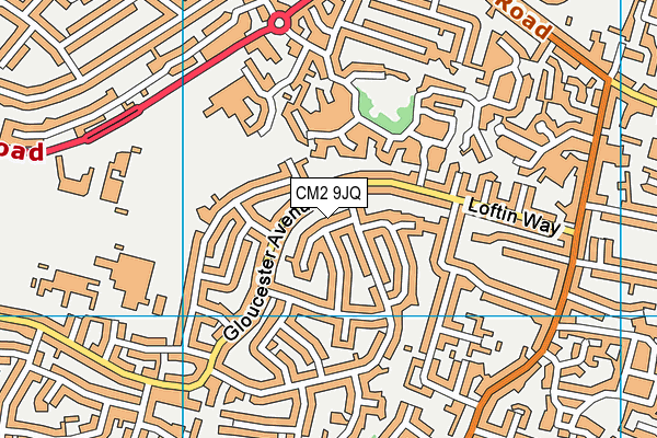 CM2 9JQ map - OS VectorMap District (Ordnance Survey)