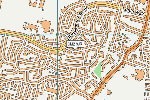 CM2 9JR map - OS VectorMap District (Ordnance Survey)