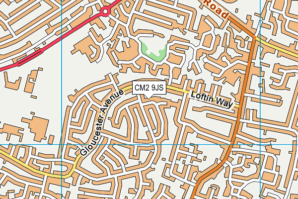 CM2 9JS map - OS VectorMap District (Ordnance Survey)