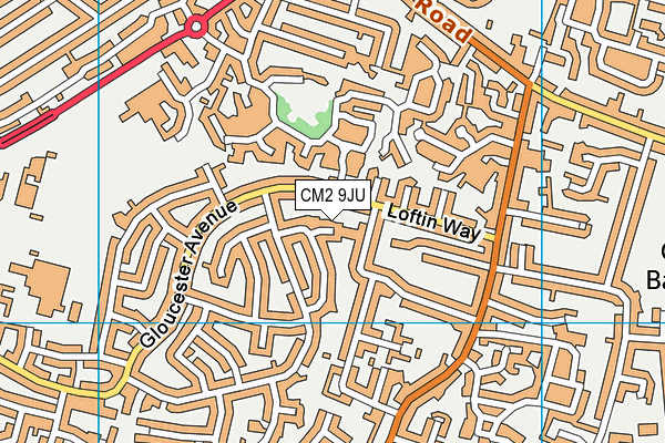 CM2 9JU map - OS VectorMap District (Ordnance Survey)