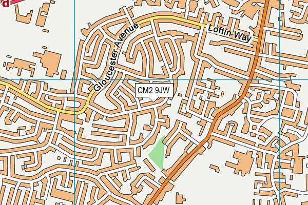 CM2 9JW map - OS VectorMap District (Ordnance Survey)