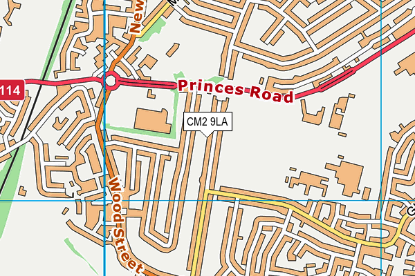 CM2 9LA map - OS VectorMap District (Ordnance Survey)