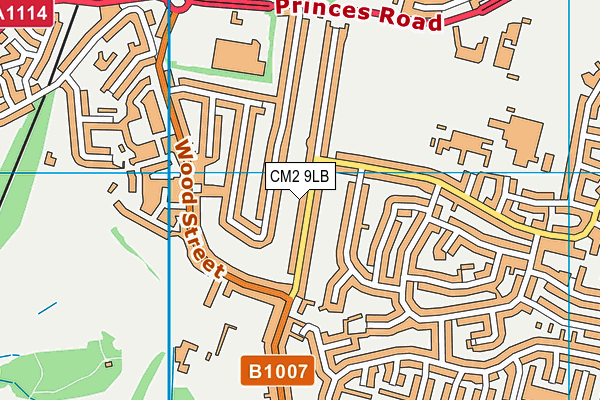 CM2 9LB map - OS VectorMap District (Ordnance Survey)