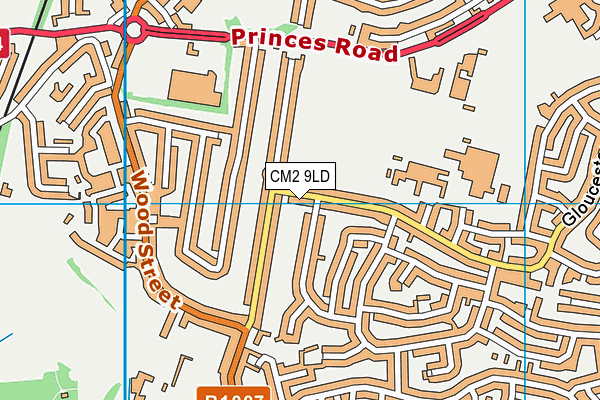 CM2 9LD map - OS VectorMap District (Ordnance Survey)